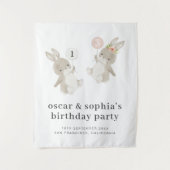 Tenture Invitation conjointe d'anniversaire pour garçon et (Devant)