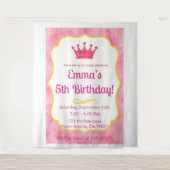 Tenture Invitation d'anniversaire Couronne Rose | zazzlema (Devant)