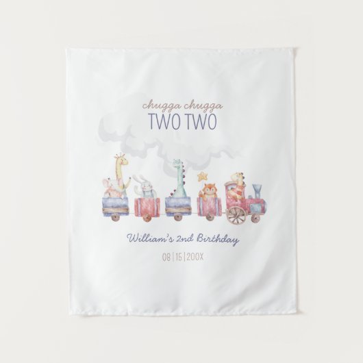 Tenture Invitation d'anniversaire "Petit Train, tous à bor (Devant)