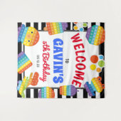 Tenture Invitation d'anniversaire Pop It, Signature de bie (Devant (Horizontal))