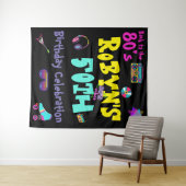 Tenture Invitation d'anniversaire thème 80 ou 90 (En situation (horizontale))