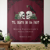 Tenture Irish Til Death Burgundy Gothic Skulls Backdrop