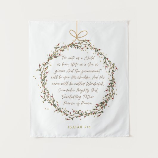 Tenture Isaiah 9:6 For Unto Us A Child Christmas Christian (Devant)
