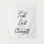 Tenture Isaïe 40:31 Bible Verse Script Police Christian (Devant)