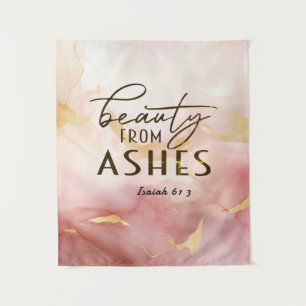 Tenture Isaïe 61 3 Beauté de Ashes Bible Verse Rose