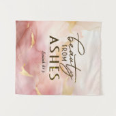 Tenture Isaïe 61 3 Beauté de Ashes Bible Verse Rose (Devant (Horizontal))