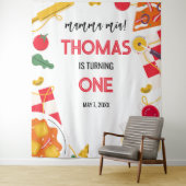 Tenture Italian Birthday Party backdrop (En situation)