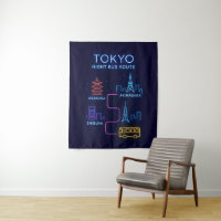 Itinéraire de bus de nuit à Tokyo - Conception néo