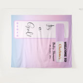 Tenture It's A Girl! Purple Gradient Cute Photo Backdrop (Devant (Horizontal))