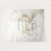 Tenture Ivory Bloom & Elegant Gold Script Fête des mariées (Devant (Horizontal))