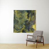 Tenture Jack Frost dans l'art Abstrait bleu gris et jaune (En situation (horizontale))