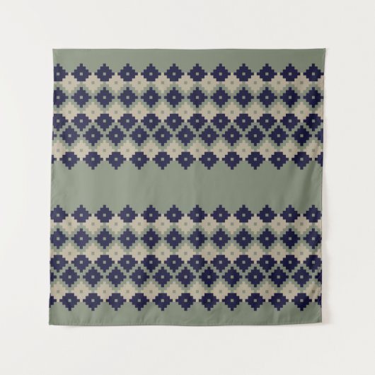 Tenture Jacquard fair isle continu motif design abstrait,  (Devant)