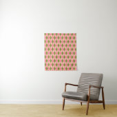 Tenture Jacquard Preppy classique en rose et vert (En situation)