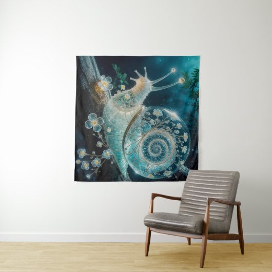 Tenture Jade Crystal Snail Shell avec Flotte bioluminescen (En situation (horizontale))