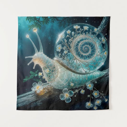 Tenture Jade Crystal Snail Shell avec Flotte bioluminescen (Devant)