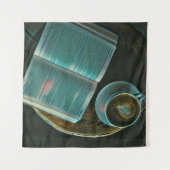 Tenture J'adore le café et les livres (Devant (Horizontal))