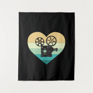 Tenture J'adore le projecteur de cinéma rétro