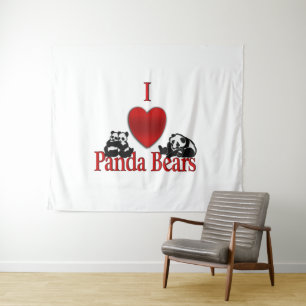 Tenture J'adore les pandas