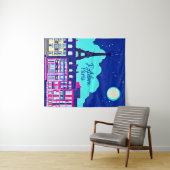 Tenture J'adore Paris - Imaginaire Paris sous une Pleine l (En situation (horizontale))