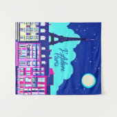 Tenture J'adore Paris - Imaginaire Paris sous une Pleine l (Devant (Horizontal))