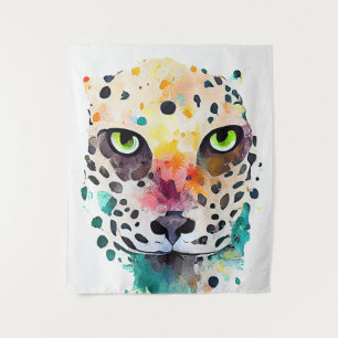 Tenture Jaguar Wild Animal Nature Aquarelle Art Peinture