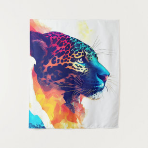 Tenture Jaguar Wild Nature Animal Color Art Peinture