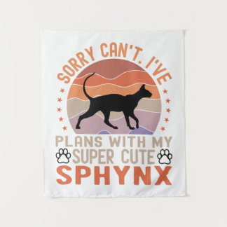 Tenture J'ai des plans avec mon chat Sphynx