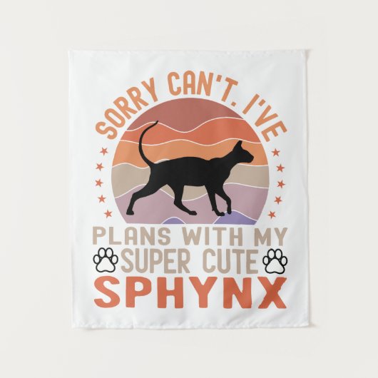 Tenture J'ai des plans avec mon chat Sphynx (Devant)