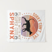 Tenture J'ai des plans avec mon chat Sphynx (Devant (Horizontal))