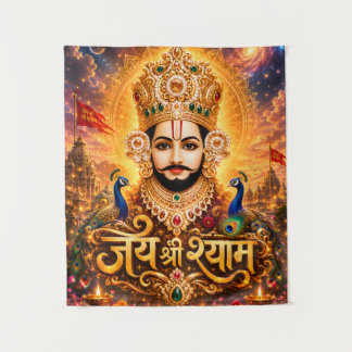 Tenture Jai Shri Khatu Shyam Ji Œuvre d'art dévotionnelle
