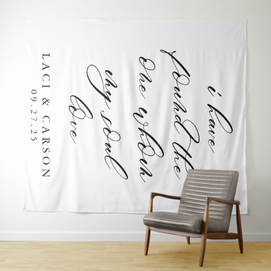 Tenture "J'ai trouvé celui que mon âme aime" Mariage (En situation (horizontale))