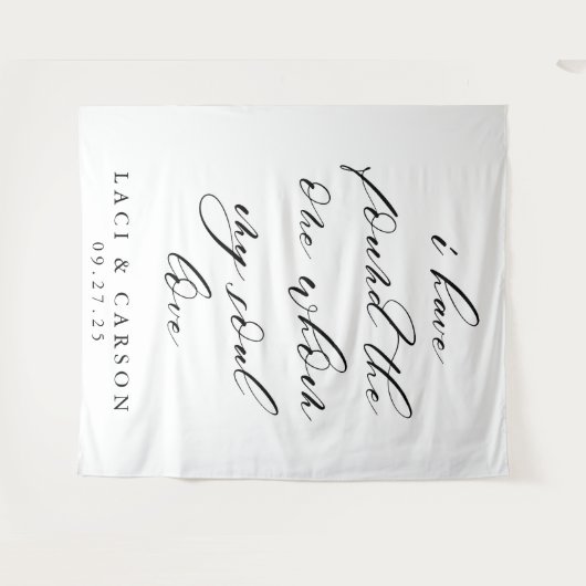 Tenture "J'ai trouvé celui que mon âme aime" Mariage (Devant (Horizontal))