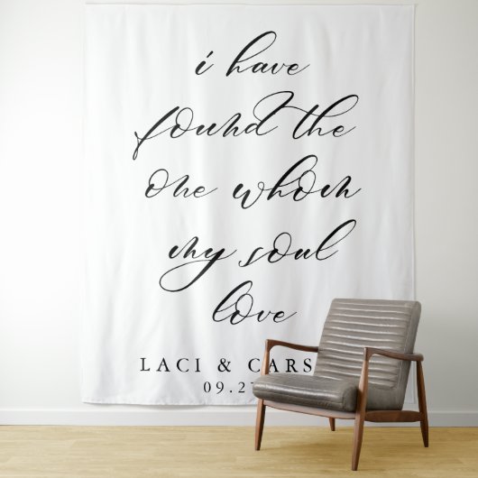Tenture "J'ai trouvé celui que mon âme aime" Mariage (En situation)