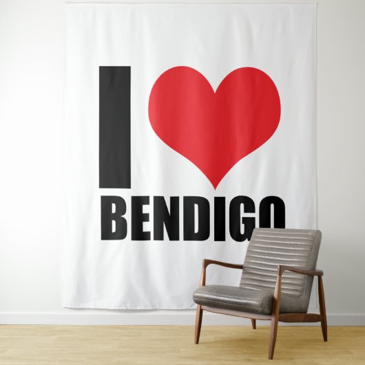 Tenture J'aime Bendigo (En situation)