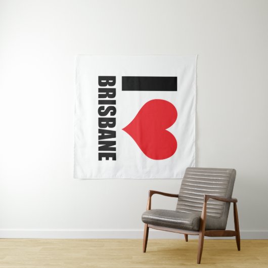 Tenture J'aime Brisbane (En situation (horizontale))