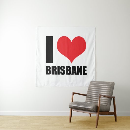 Tenture J'aime Brisbane (En situation)