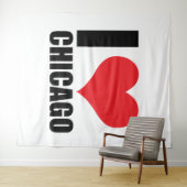 Tenture J'aime Chicago (En situation (horizontale))