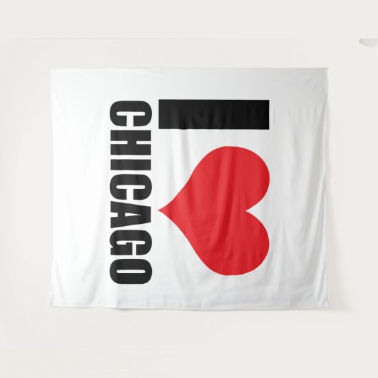 Tenture J'aime Chicago (Devant (Horizontal))