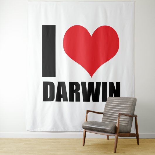 Tenture J'aime Darwin (En situation)