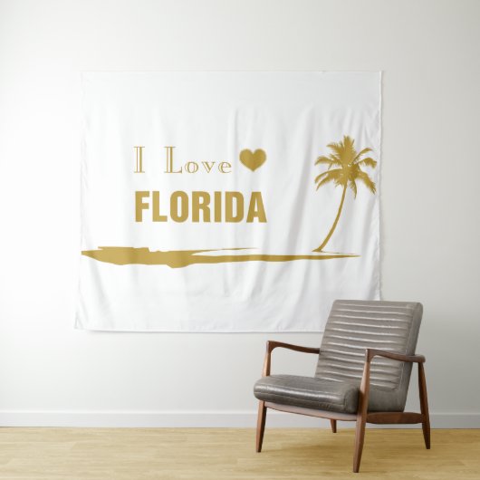 Tenture J'aime Florida Gold (En situation (horizontale))