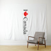 Tenture J'aime la typographie Canada avec feuille d'érable (En situation (horizontale))