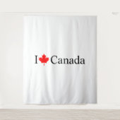 Tenture J'aime la typographie Canada avec feuille d'érable (Devant)