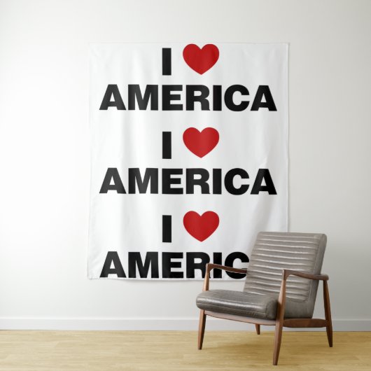 Tenture J'aime l'Amérique (En situation)