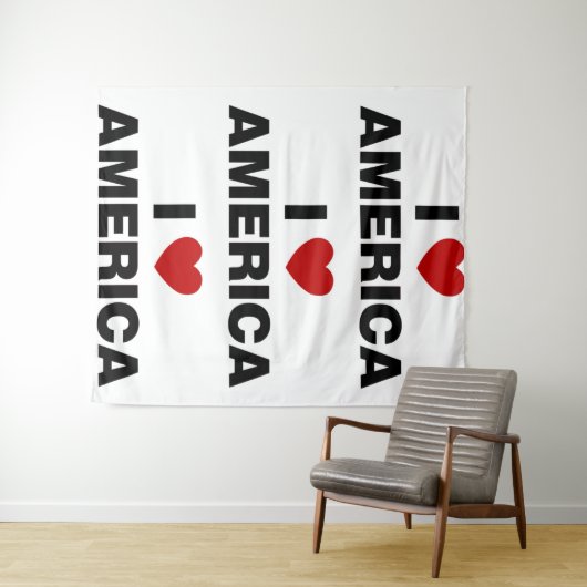 Tenture J'aime l'Amérique (En situation (horizontale))