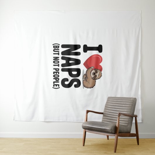 Tenture J'Aime Les Naps Mignonnes Soins (En situation (horizontale))