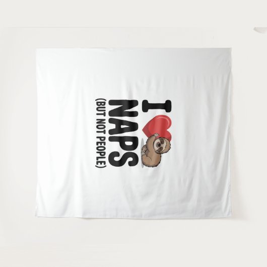 Tenture J'Aime Les Naps Mignonnes Soins (Devant (Horizontal))