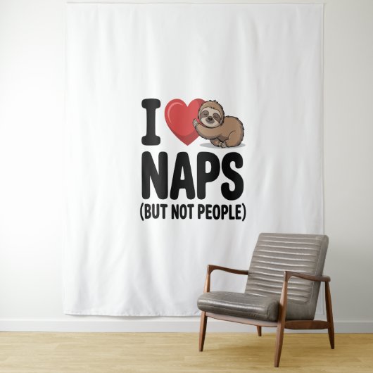 Tenture J'Aime Les Naps Mignonnes Soins (En situation)