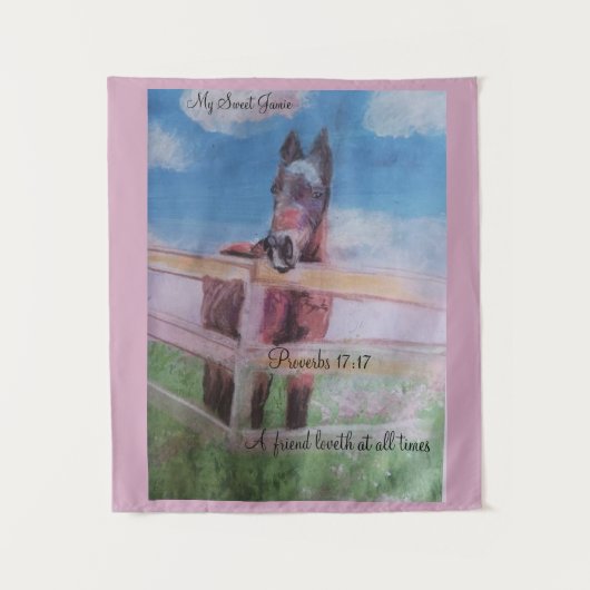 Tenture Jamie douce fille, ami cheval (Devant)