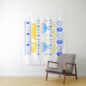 Tenture Januca januka Janucia Janukia menorah Sameaj (En situation)