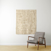 Tenture Japandi beige simple (En situation)